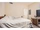 Bedroom with neutral tones, complemented by a comfortable queen bed at 8000 W Badura Ave # 1019, Las Vegas, NV 89113