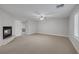 Bright and spacious main bedroom with fireplace and large windows with plantation shutters at 11158 Antonine Wall Ct, Las Vegas, NV 89141