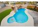 Aerial view of the pool with a rock waterfall feature at 200 E Desert Rose Dr, Henderson, NV 89015