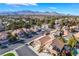 Wide aerial view of a residential neighborhood with tree-lined streets and mountain backdrop at 2045 Summit Pointe Dr, Las Vegas, NV 89117