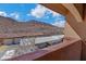 The private patio offers stunning mountain views and covered parking, enhancing the outdoor living experience at 231 W Horizon Ridge Pkwy # 527, Henderson, NV 89012