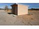 Backyard shed with a concrete base at 325 Ron Ave, Logandale, NV 89021