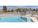 Relaxing pool and spa combination boasts serene mountain views with a secure fence at 6917 Leon Ave, Las Vegas, NV 89131