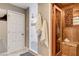 Contemporary bathroom features a glass enclosed shower and a wooden sauna in the same space at 7607 Boca Raton Dr, Las Vegas, NV 89113