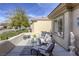 Private patio offers a tranquil outdoor space, with comfortable seating to enjoy quiet afternoons at 7828 Homing Pigeon St, North Las Vegas, NV 89084