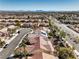 Overhead real estate shot showing the home's backyard and desert landscaping at 9809 Gerald Ct, Las Vegas, NV 89134