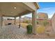 The backyard patio is covered, with pavers, and offers an outdoor gathering space at 376 Shanon Springs St, Henderson, NV 89014