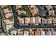 Birds eye shot of a backyard, showing landscaping and a pool at 4712 Stavanger Ln, Las Vegas, NV 89147