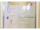 Updated shower featuring modern fixtures, clean lines, and sleek design at 6061 Leaping Foal St, North Las Vegas, NV 89081