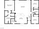 2D Floorplan showing the layout of the home, including the dimensions of the Living Room, Bedrooms, Kitchen, and Bathrooms at 6627 Bristle Canyon Ave, Las Vegas, NV 89110