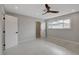 Spacious bedroom with a ceiling fan, recessed lighting, and natural light throughout at 723 Spanish Dr, Las Vegas, NV 89110