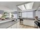 Modern kitchen featuring stainless steel appliances, sleek countertops, and seamless transition to the dining area at 833 Aspen Peak Loop # 712, Henderson, NV 89011