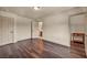 Spacious bedroom boasts wood floors and ensuite bathroom at 9781 Arcadian Estate Ct, Las Vegas, NV 89141