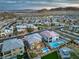 Elevated view of a home with inviting backyard amenities at 12356 Grey Dunes Ave, Las Vegas, NV 89138