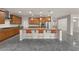 Spacious open kitchen with large island, granite countertops, stainless appliances, and ample cabinet space at 201 White Mule Ave, Las Vegas, NV 89148