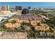 Aerial view of a residential community with a pool and the Sphere in the background at 270 E Flamingo Rd # 319, Las Vegas, NV 89169