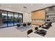 Bright dining area features a dining table, pendant lighting, and sliding glass doors to the backyard pool at 34 Vintage Canyon St, Las Vegas, NV 89141