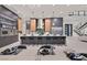Gourmet kitchen boasts modern appliances, a large island with bar seating, and stylish pendant lights at 34 Vintage Canyon St, Las Vegas, NV 89141
