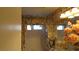 Bathroom with floral wallpaper and decor, vanity, and sink with faucet at 3805 Vidalia Ave, North Las Vegas, NV 89031