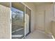 Private balcony with sliding glass door and extra storage space at 3933 Lazy Pine St # 204, Las Vegas, NV 89108
