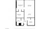 Floor plan of residence showing layout of primary bedroom, living room, kitchen, and bathrooms at 4471 Dean Martin Dr # 2705, Las Vegas, NV 89103