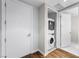 A closet shows the in-unit laundry with stacked washer and dryer appliances at 4471 Dean Martin Dr # 2705, Las Vegas, NV 89103