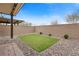 Low-maintenance backyard featuring artificial turf, rock landscaping, and a block wall at 4519 Stardusk Falls Ave, North Las Vegas, NV 89084