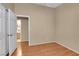 Empty bedroom with neutral paint and hardwood flooring at 8427 Green Mesa Ct, Las Vegas, NV 89147