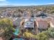 An aerial view of the neighborhood highlighting the backyard pool and patio area at 9836 La Vid Ct, Las Vegas, NV 89117