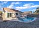 Backyard swimming pool with rock landscaping at 1820 Montvale Ct, Las Vegas, NV 89134