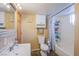 Cozy bathroom with shower-tub combo and built-in storage at 1912 Margarita Ave, Henderson, NV 89011