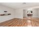 Open-concept living room and dining area, staged with modern furnishings at 3696 Monte Verde St, Las Vegas, NV 89121