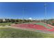 Outdoor community basketball court with vibrant court lines, set against a lush green backdrop at 3757 Via Gennaro, Henderson, NV 89044