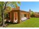 Inviting backyard patio with overhead covering, perfect for outdoor entertaining at 5101 Breakers Ln, Las Vegas, NV 89113