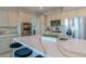 Spacious kitchen island featuring a large countertop, sink, and seating at 9824 Gallo Dr, Las Vegas, NV 89147