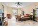 Bedroom with sliding glass door to backyard and neutral walls at 1 Grand Masters Dr, Las Vegas, NV 89141