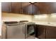 Laundry room featuring modern appliances, storage cabinets, and a sink at 1 Grand Masters Dr, Las Vegas, NV 89141