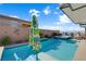 Backyard pool and spa with a covered patio at 181 Sierra Alta Pl, Henderson, NV 89015