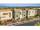 Aerial view of modern townhomes showcasing the neighborhood layout and landscaping at 4288 Veraz St, Las Vegas, NV 89135