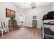 Carpeted exercise area with a treadmill, a window with shutters, and decorative accents at 5968 Saint Lazare St, Las Vegas, NV 89130