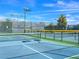 A scenic community pickleball court featuring pristine playing surface and a sturdy enclosure, inviting recreation and engagement at 7757 Coast Jay St, North Las Vegas, NV 89084