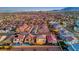 Picturesque aerial view of the neighborhood, showcasing its well-planned streets and attractive homes at 10184 Fire Skye Ave, Las Vegas, NV 89166