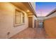 Charming front patio with brick pavers, perfect for enjoying the outdoors at 10184 Fire Skye Ave, Las Vegas, NV 89166