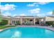 A beautiful backyard with a sparkling blue pool, manicured lawn, and an inviting covered patio area for outdoor living at 2244 Garden City Ave, Henderson, NV 89052