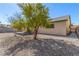 Backyard featuring desert landscaping and a home's side profile at 3730 Greenwood Dr, Las Vegas, NV 89103