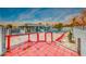 Wide angle view of backyard featuring pool, deck and patio at 402 Bell Ave, Henderson, NV 89015