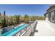 Outdoor balcony overlooking the swimming pool and well-maintained landscaping at 5271 Villa Vecchio Ct, Las Vegas, NV 89141