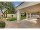 A covered patio provides a perfect area for outdoor relaxation and entertaining at 8605 Wild Diamond Ave, Las Vegas, NV 89143