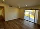 Living room featuring recessed lights, wood flooring, and sliding glass door to backyard at , Las Vegas, NV 89121