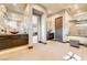 This spacious bathroom features dual vanities, modern fixtures, and an elegant design at 11296 Villa Bellagio Dr, Las Vegas, NV 89141